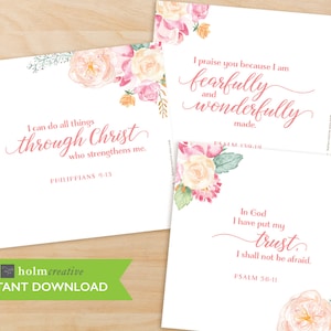 Printable Files - Christian Birth Affirmation Cards, Scripture Cards, Labor & Childbirth Motivation