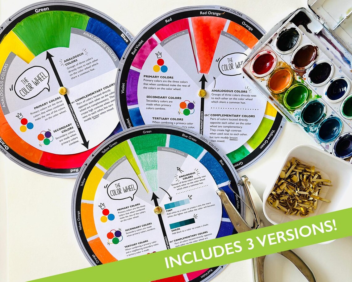 Color Wheel Printable Project, Art Worksheet, DIY Color Wheel Spinner ...