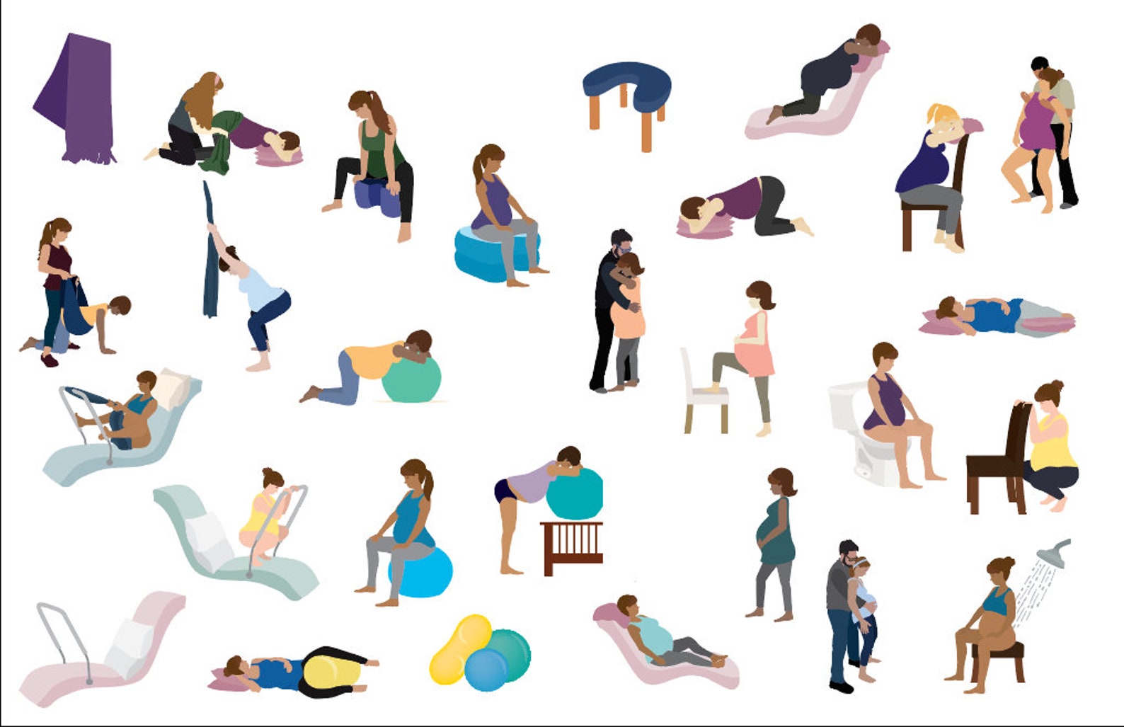 Set 3 Alternative Labor Positions AND Props for Labor and Childbirth