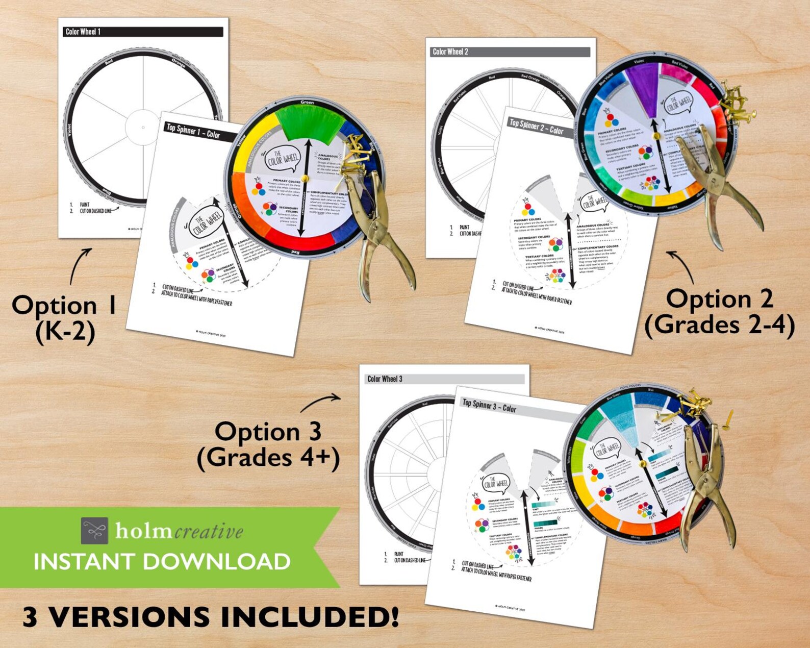 Color Wheel Printable Project, Art Worksheet, DIY Color Wheel Spinner ...
