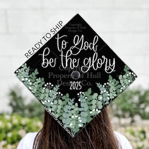 READY TO SHIP Graduation Cap Topper, Grad Cap Cover, Christian Graduation Cap, Custom Cap Topper, Graduation Gift
