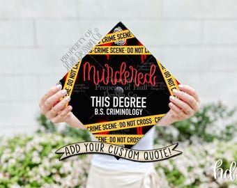 Custom "Crime Scene" Criminal Justice Graduation Cap Topper