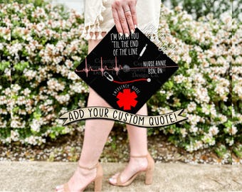 Custom "In Case of Emergency" Nurse Graduation Cap Topper