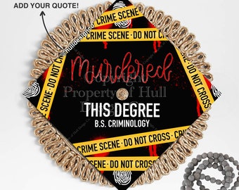 Custom "Crime Scene" Graduation Cap Topper, Criminal Justice Graduation Cap, Grad Cap Custom, Custom Grad Cap, Criminology Grad Cap