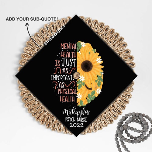 Custom mental Health Matters Graduation Cap Etsy