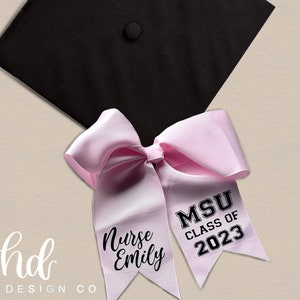 Custom Graduation Cap Bow | Custom Bow | Grad Cap Bow | Graduation Cap Bow | Monogrammed Bow | Graduation Accessories