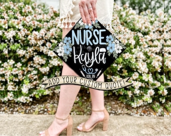 Custom "Cherry Blossom BSN" Nurse Graduation Cap Topper
