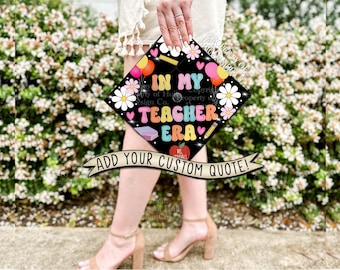 Custom "Groovy Teacher" Graduation Cap Topper