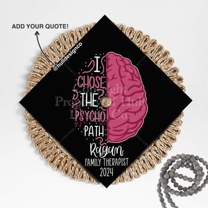 Custom "Psycho Path" Graduation Cap Topper, Psychology Graduation Cap, Graduation Cap Custom, Custom Graduation Cap, Psych Major