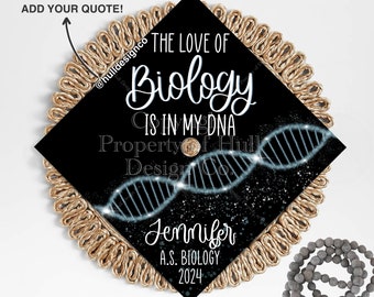 Custom "Determinate DNA" Graduation Cap Topper, Biology Major Graduation Cap, Grad Cap Custom, Custom Grad Cap, Biology Graduate