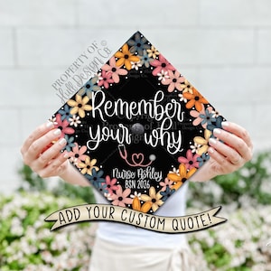 Custom "Delicate Daisies" Graduation Cap Topper, Nursing Graduation Cap, Graduation Cap Custom, Graduation Cap Topper, Nurse Graduation