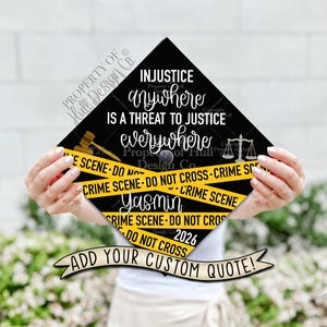 Custom "Criminal Justice" Graduation Cap Topper