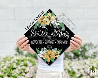 READY TO SHIP Social Worker Graduation Cap Topper