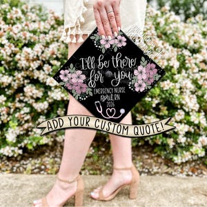 Custom &quot;There for You&quot; Graduation Cap Topper, Nursing Graduation Cap, Graduation Cap Custom, Graduation Cap Topper, Nurse Graduation