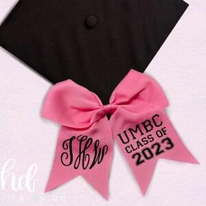 Custom Graduation Cap Bow | Custom Monogram Bow | Grad Cap Bows | Graduation Cap Bow | Monogrammed Bow | Graduation Accessories