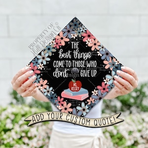 Custom &quot;Delicate Daisies&quot; Graduation Cap Topper, Teaching Graduation Cap, Graduation Cap Custom, Graduation Cap Topper, Teacher Graduation