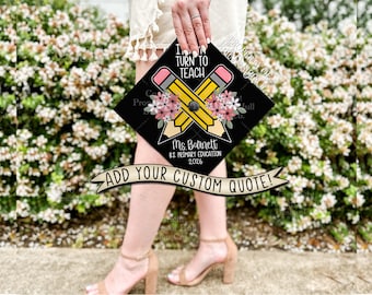 Custom "Pencil Perfect" Teacher Graduation Cap Topper