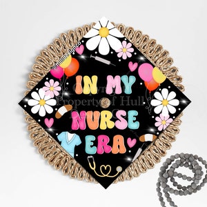 Custom "Groovy Nurse" Graduation Cap Topper, Nursing Graduation Cap, Grad Cap Custom, Custom Graduation Cap, Nurse Grad Cap, Nursing School