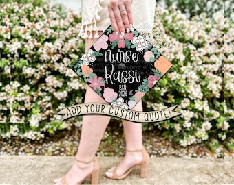 Custom "Summer Bouquet" Nurse Graduation Cap Topper