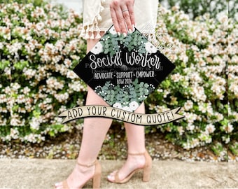Custom "Be the Light" Graduation Cap Topper, Social Work