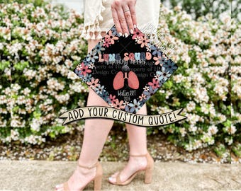 Custom "Lung Squad" Graduation Cap Topper, Respiratory Therapist