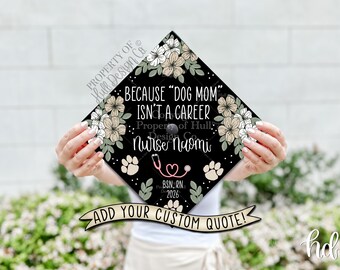 Custom "Paw Print Perfection" Nurse Graduation Cap Topper