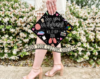 Custom "Speech Language Pathology" Graduation Cap Topper