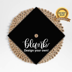 Blank Graduation Cap Topper, Design Your Own Graduation Cap, Custom Graduation Cap, DIY Cap Topper, Blank Grad Cap image 1