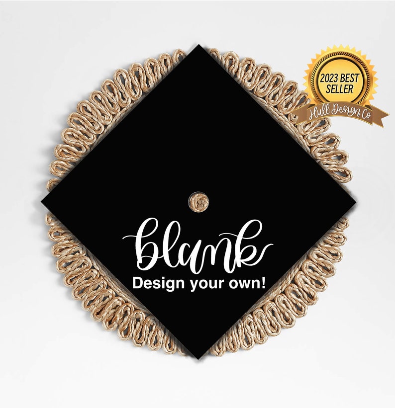 Blank Graduation Cap Topper, Design Your Own Graduation Cap, Custom Graduation Cap, DIY Cap Topper, Blank Grad Cap image 1
