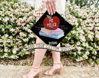 Custom "Time to Teach" Teacher Graduation Cap Topper