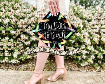 Custom "Creative Colors" Teacher Graduation Cap Topper