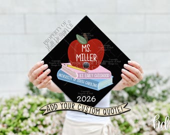Custom "Time to Teach" Teacher Graduation Cap Topper