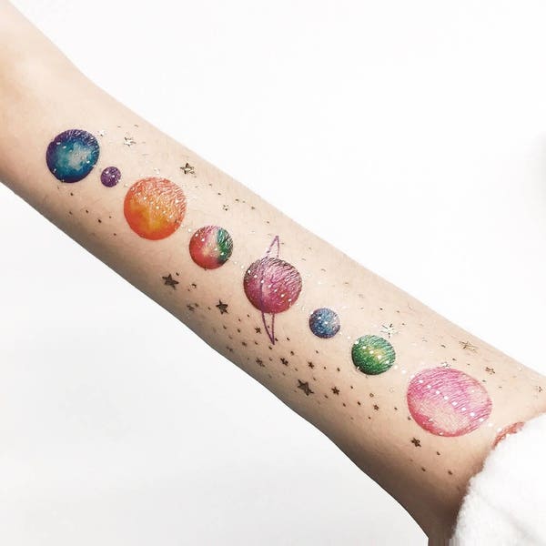 Planets Metallic Temporary Tattoo par PAPERSELF