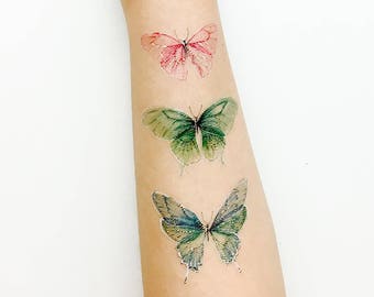 Tatuaje temporal de acuarela de mariposa por PAPERSELF