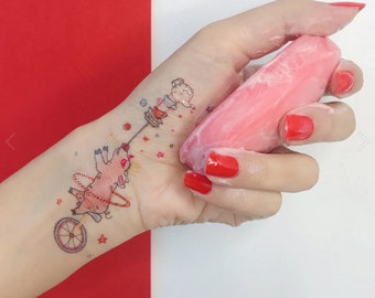 Superhéroe cerdos tatuaje temporal