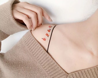 Little Flowers White Temporary Tattoo