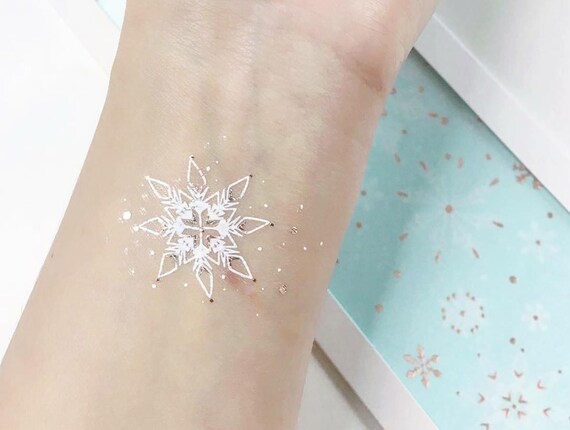 Fiocco Di Neve Bianco Natale Tatuaggio Temporaneo Di Paperself