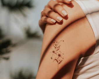 Geo Flower Temporary Tattoo