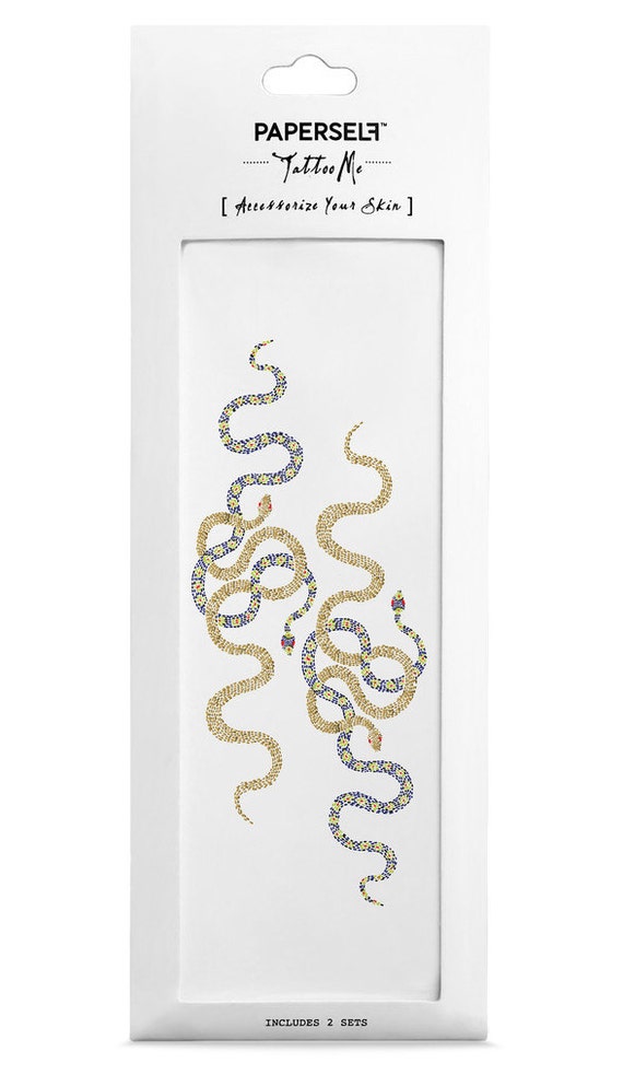 Snakes Gold Metallic Temporary Tattoos by PAPERSELF Tattoo Me - Etsy