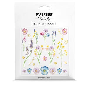 Little Garden Mini Pastel Flower Temporary Tattoos