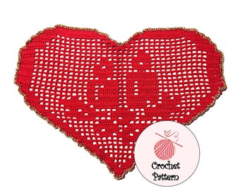 Pattern Crochet filet doily with Candles for Christmas - PDF Instant Download