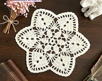 Small White Cotton Crochet Doily – Round Home Decor (7.8 inch) 15CN