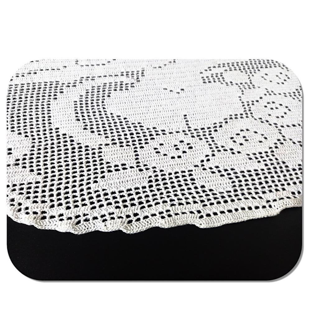 Large White Crochet Filet Doily With Lady – 100% Cotton Home Decor (21 ...