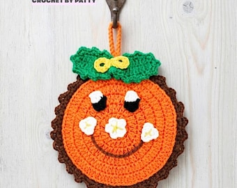 LISTO PARA ENVIAR Salvamanteles de flores de ganchillo naranja y marrón 5,1 x 5,9 pulgadas (13 x 15 cm) - Decoración de cocina (15PRS)