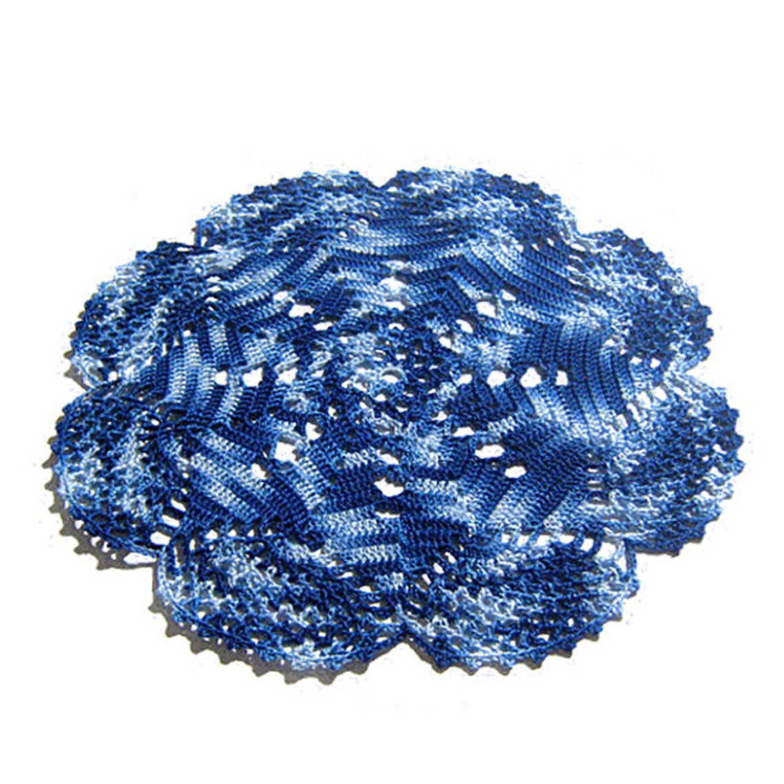 Round Shades of Blue Crochet Doily in Cotton 10.6 Inc 27 Cm - Etsy