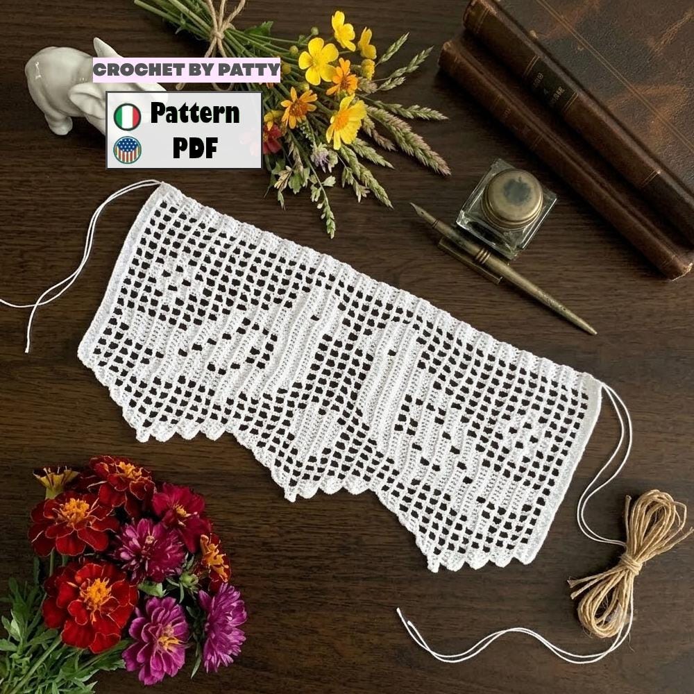 20 Crochet Filet Charts with Blankets, Doilies, and Motifs 2 Crochet Border Pattern with Birds