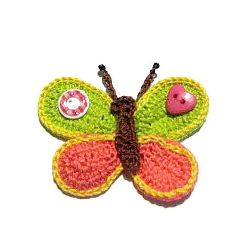 Colorful Crochet Butterfly in Cotton for Applications 3 Etsy