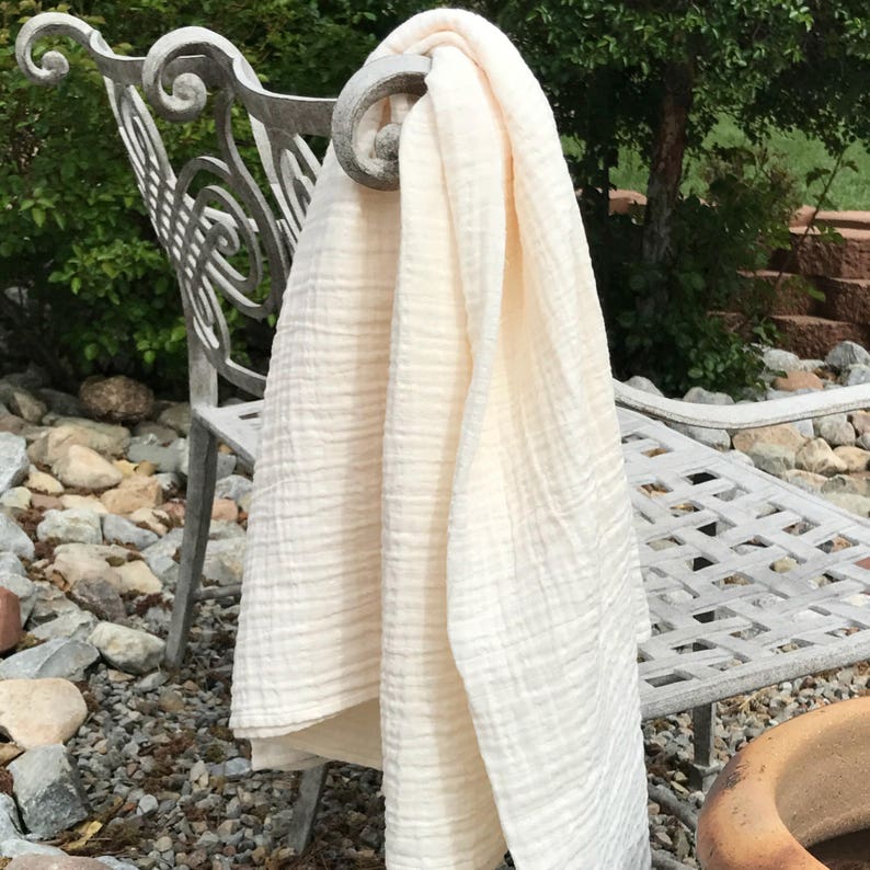Personalized Ivory Muslin Swaddle Blanket-Solid Ivory-Baby Swaddle-Nursing Cover-Receiving Blanket-Embroidered-Monogrammed