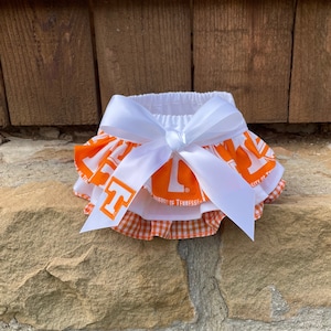 Tennessee Ruffled Diaper Cover-Baby Bloomers-Volunteers-Game Day Outfit-Newborn Photo Prop-Birthday Outfit-Cake Smash Outfit