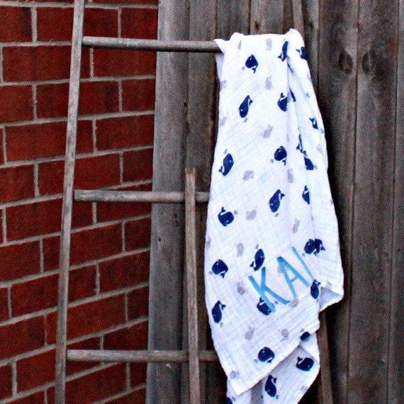 whale muslin blanket